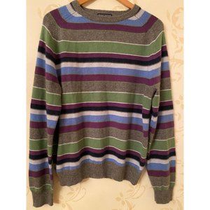 Grant Thomas Stripe 100% Cashmere Sweater Men's Size Medium
